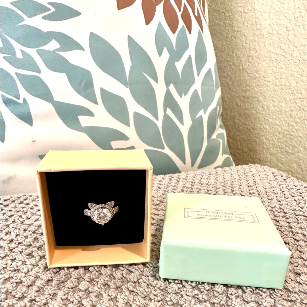 Kitty Cat Sterling Silver adjustable ring